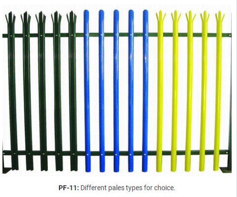 D Pale 65mm Steel Garden Palisade Fence 60x60mm 80x80mm