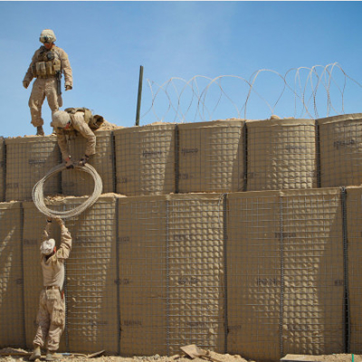 لون الرمال ملحومة شبكة عسكرية جدار حاجز هيسكو 24 بوصة