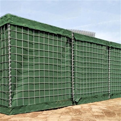الزيتون الأخضر التراب العسكري الرمال الجدار Hesco Barrier PVC المغلفة 300g / M2
